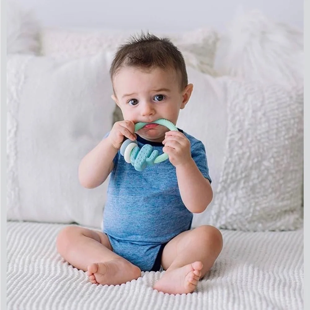 Itzy Ritzy Silicone Teether with Rattle; Rattle Teether Features Rattling Sound - Picture 2 of 4